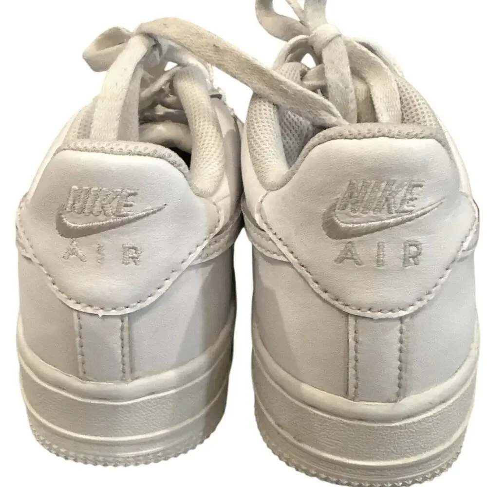 Nike Air Force 1 (GS) Triple White Leather Sneakers Youth 4Y EUR 36 UK‎ 3.5